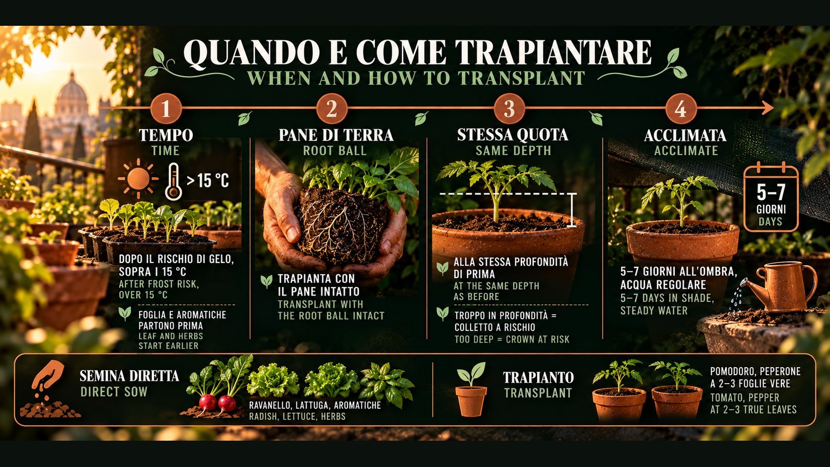Semina e trapianto: quando e come in vaso